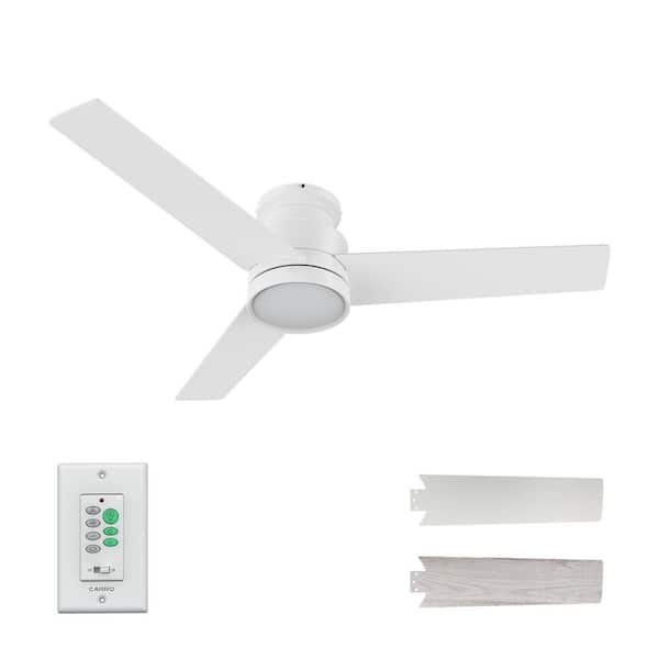 Ariccia 52 in. Color Changing Integrated LED Indoor Matte White 5-Speed DC Ceiling Fan with Light Kit and Wall Control