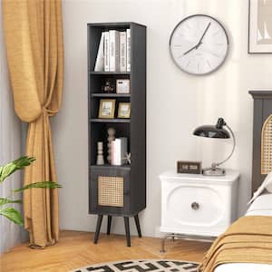 Black 54 in. H Storage Cabinet with 4 of Shelves