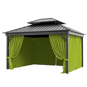 Kimunuk 12 ft. x 12 ft. Universal Outdoor Privacy Curtains, Gazebo