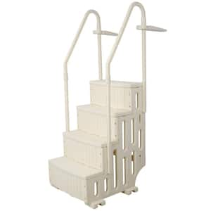 27.5 in. D x 33 in. W x 78 in. H Pool Ladder 4-Step Polypropylene for Above Ground Pool