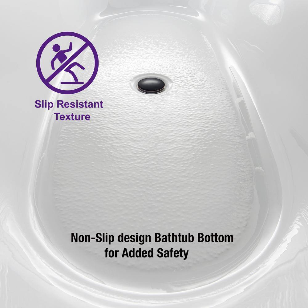 67'' White Acrylic Freestanding Rectangular Soaking Bathtub