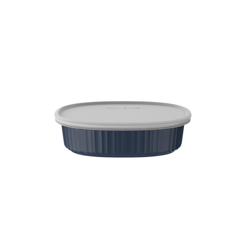 Navy 10-Piece Ridged Ceramic Oval Baker Dish Set
