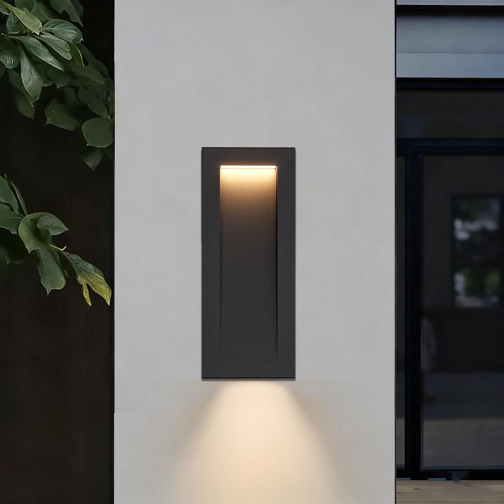 15.1 in. 2-Light Sand Grain Black Integrated LED Outdoor Metal Exterior Porch Wall Lights Sconces Lighting Fixtures price history on PriceWatchPro