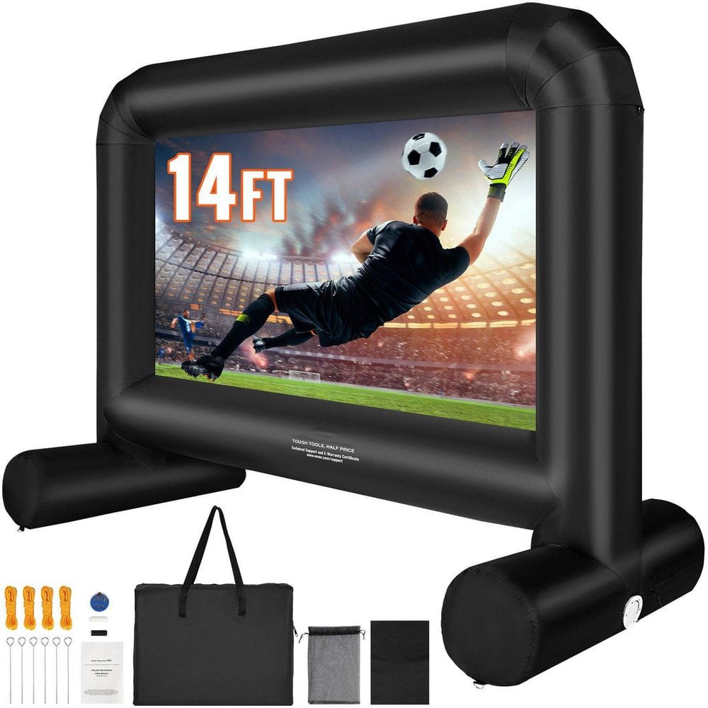 14 ft Inflatable Movie Screen with 85 in Screen, Blower, Carry Bag, Front and Rear Projection for Outdoors price history on PriceWatchPro
