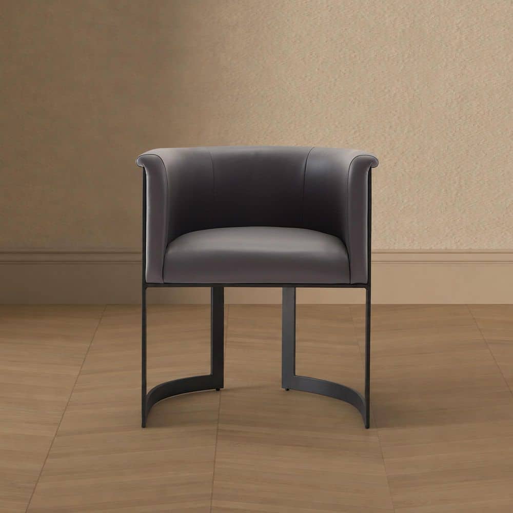 Corso Modern Grey Faux Leather Upholstered Dining Chair