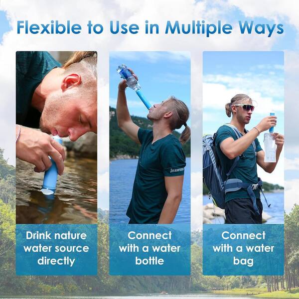 Personal Water Filter Straw - Portable Purifier For Camping, Hiking, Travel, Emergency With Storage Tube - View #3
