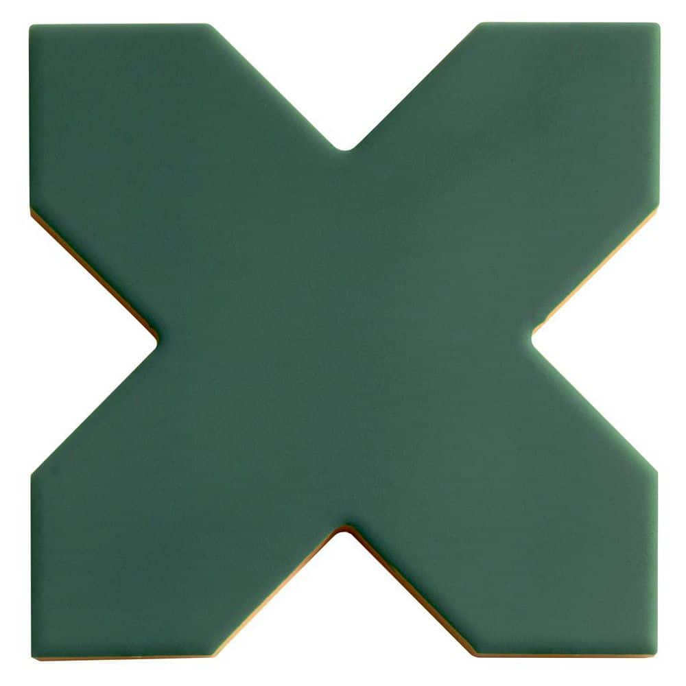 Seville 5 in. x 5 in. Matte Sage Green Porcelain Cross Wall and Floor Tile Sample price history on PriceWatchPro