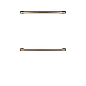 30 in. Double Wall Oven Handles in Brushed Bronze
