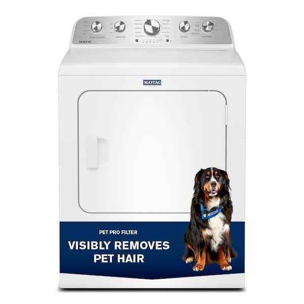 7.0 cu. ft. vented Top Load Electric Dryer in White with Pet Pro Option