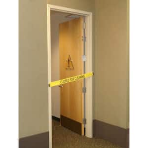 Nylon Safety Barrier with Magnetic Ends Closed For Cleaning Imprint Fit's up to a Standard 36 in. wide Doorway