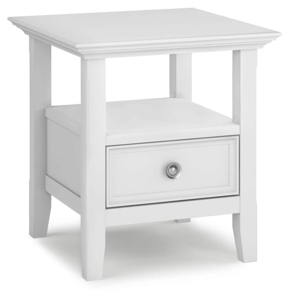 Simpli Home Amherst 19 in. W White End Table AXCAMH03WH The Home Depot