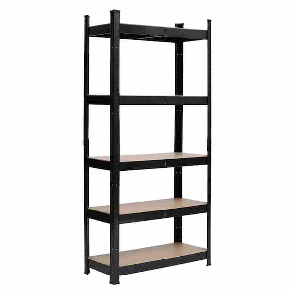 Tahanbath 110 x 45 x 180 cm 5-Tiers Powder Coated Storage Rack Black
