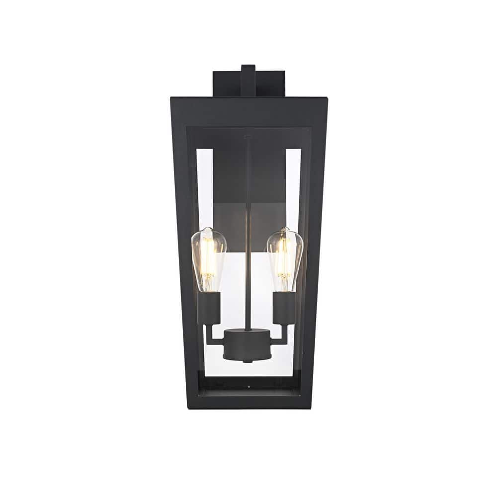 24 in. Black Outdoor Hardwired Wall Sconce with No Bulbs Included price history on PriceWatchPro