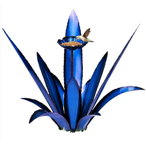 Unbranded Tequila Rustic Bird Feeder Garden Statue (Blue)