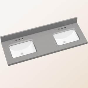 Zeafive 72 in. W x 22 in. D Engineered Stone Marble White