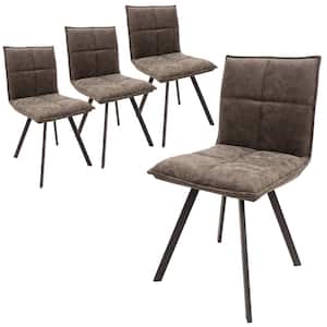 Wesley Charcoal Grey Faux Leather Dining Chair Set of 4