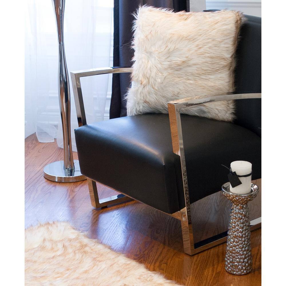 Gradient Tan Faux Fur Square Throw Pillow Set