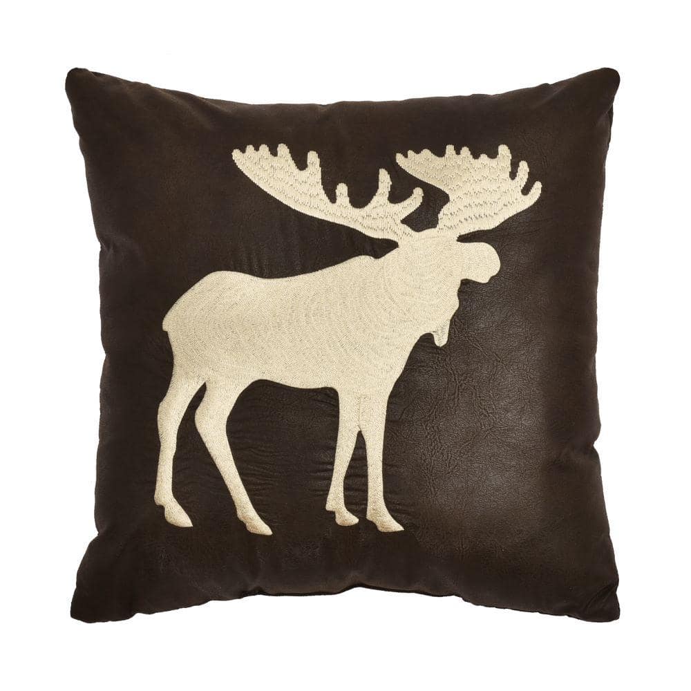 Daniel Moose Brown 18 x 18 Square Decorative Throw Pillow