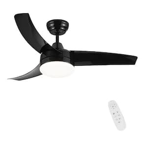 AeroGlow 42 in. Indoor Black Ceiling Fan with LED Light Bulbs and Remote Control