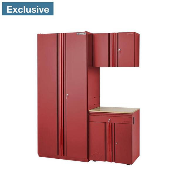 Husky 3Piece Heavy Duty Welded Steel Garage Storage System in Red (64