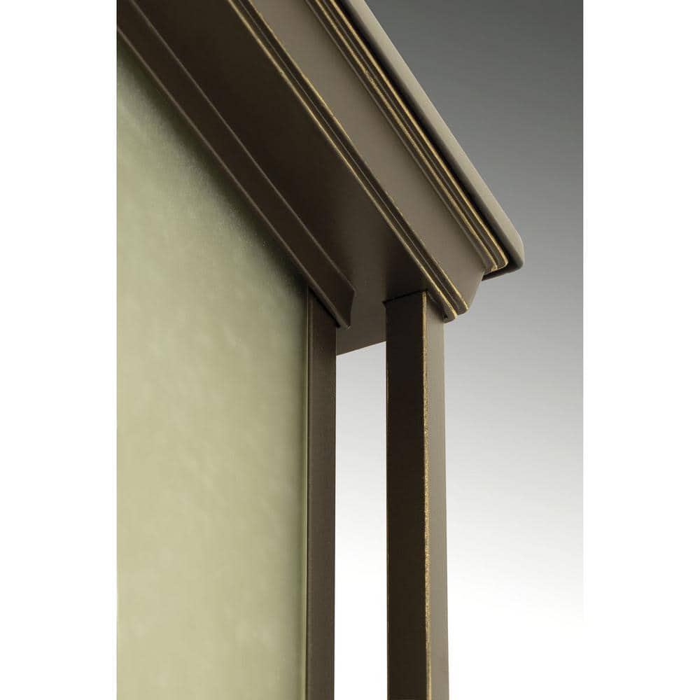 Antique Bronze Dimmable Lantern Sconce with Linen Glass Shade