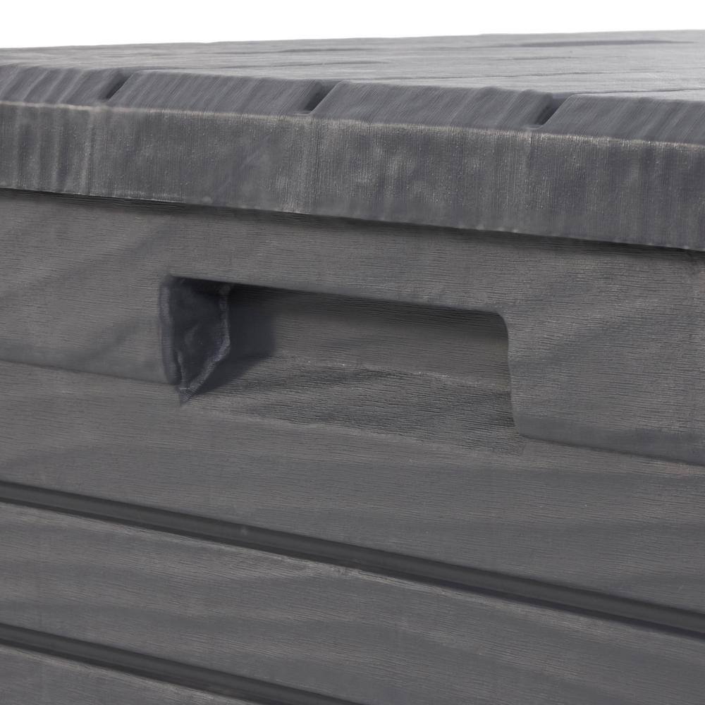 Toomax Florida Gray UV Resistant Lockable Deck Storage Box Bench, 145 Gal