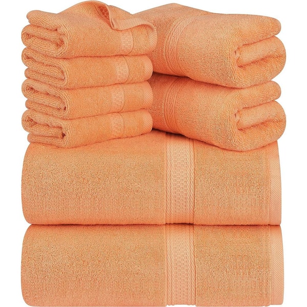 Premium 8 Pieces Towel Set including 2 Bath Towels 30 x 56, 2 Hand Towels  18 x 30 and 4 Washcloths 13 x 13 - Color: Plum, 100% Cotton