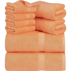 8-Piece Premium Towel with 2 Bath Towels, 2 Hand Towels and 4 Wash Cloths, 600 GSM 100% Cotton Highly Absorbent, Pink