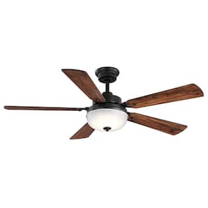 Archie 52 in. Integrated LED Indoor Venetian Bronze Dual Mount Ceiling Fan with Light and Remote Control for Bedrooms