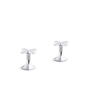 Occasion Deck-Mount Cross Bath Faucet Handles in Polished Chrome