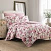 Laura Ashley Lidia 3-Piece Multicolored Pink Floral Cotton Full/Queen ...