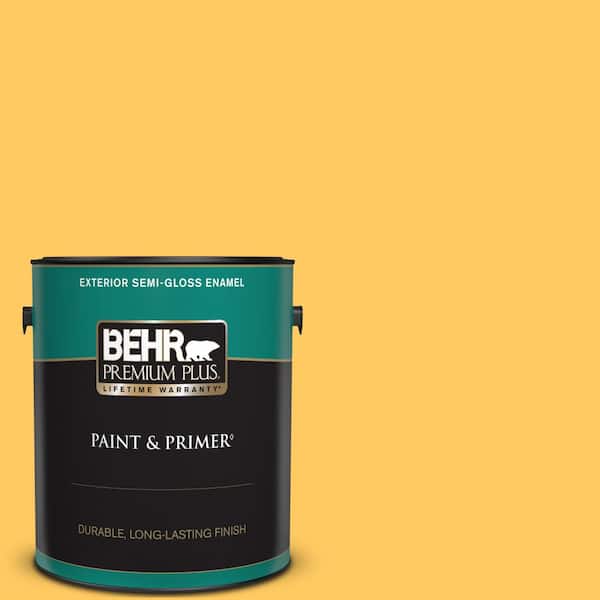 BEHR PREMIUM PLUS 1 gal. #P260-6 Smiley Face Semi-Gloss Enamel Exterior Paint & Primer