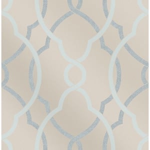 Sausalito Light Blue Lattice Paper Strippable Roll Wallpaper (Covers 56.4 sq. ft.)