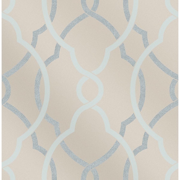 A-Street Prints Sausalito Light Blue Lattice Light Blue Wallpaper Sample