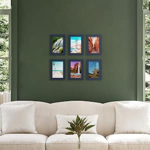 Modern 5 in. x 7 in. Dark Blue Picture Frame (Set of 6)