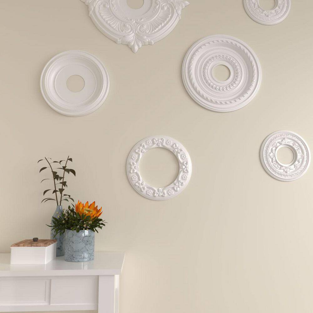 Primed White Traditional Polyurethane Ceiling Medallion, 24.38"