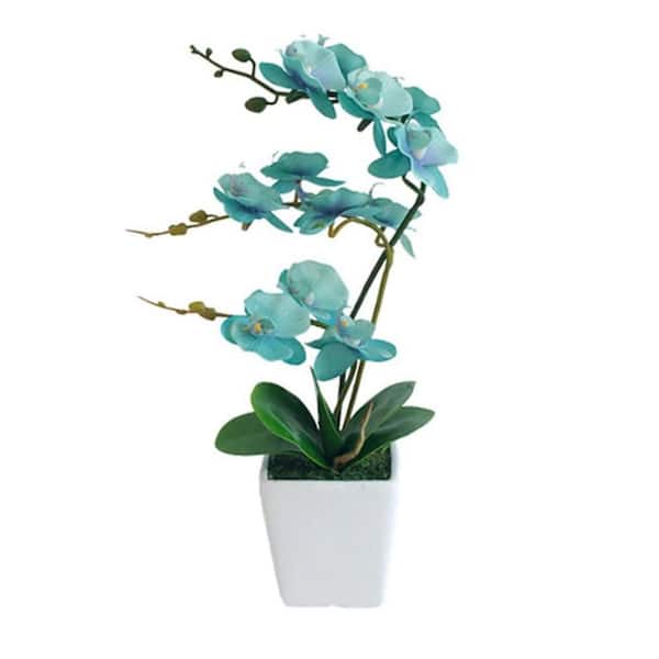 15 in. Tall Artificial Silk Phalaenopsis Orchid Flower Plant Pot