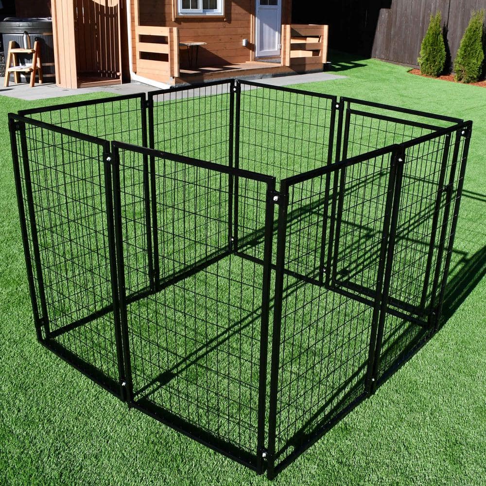 ALEKO Black Heavy Duty Metal Pet Kennel 5x5x4 ft