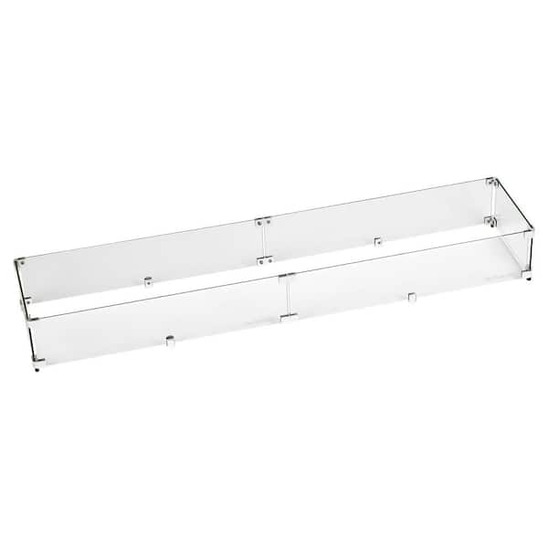 American Fire Glass 53.5 in. x 11.5 in. Tempered Glass Flame Guard