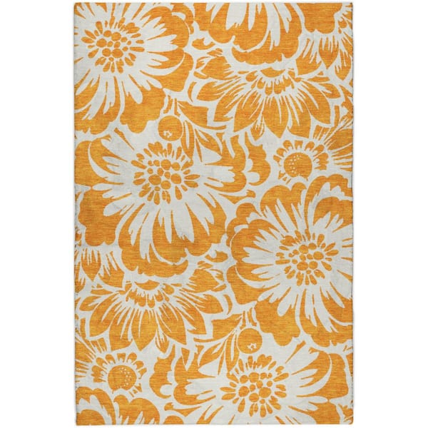 Dream Shag Premium Machine Washable Abstract ADS551 Orange 10 ft. x 14 ft. Area Rug