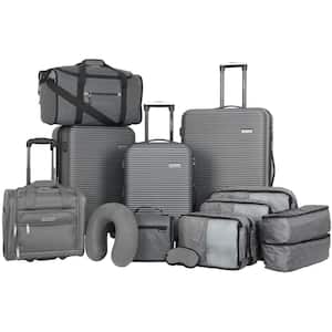 ALL-IN-ONE GRAY TRAVEL COLLECTION with 3 EXPANDABLE ROLLING VERTICAL LUGGAGE (TSA EQUIPPED), 11 ASSORTED TOTES/DUFFELS