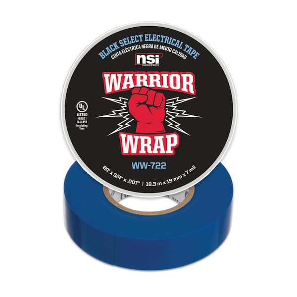 Unbranded WarriorWrap Select 3/4 in. x 60 ft. 7 mil Vinyl Electrical Tape, Blue