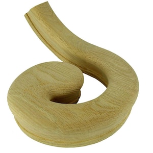 Stair Parts 7030 Unfinished Red Oak Left-Hand Volute Handrail Fitting