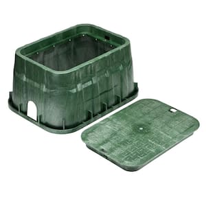 13 in. X 20 in. Jumbo Rectangular Pro-Spec Series Valve Box & Cover, 12 in. Height, Green Box, Green ICV Cover