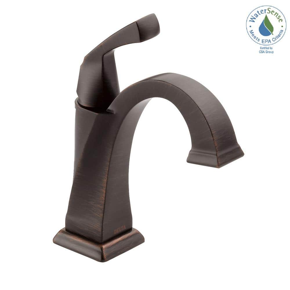 Sleek Modern Venetian Bronze Single Hole Brass Bathroom Faucet