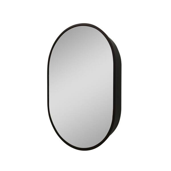 21 in. W x 31 in. H Oval Iron Surface Medicine Cabinet with Mirror  
