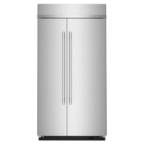 42 in. 25.5 cu. ft. Built-In Side-by-Side Refrigerator in Stainless Steel with PrintShield Finish with Platinum Interior