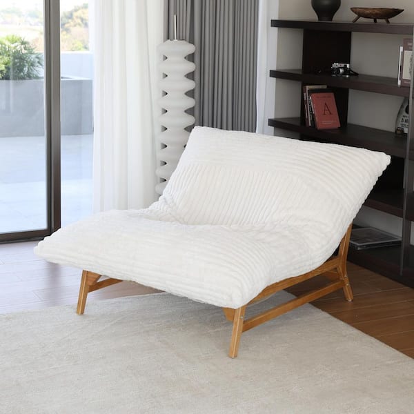 Brown Plush Cloud Velvet Oversized Accent Chair with Detachabke Cover, Deep Seat Cushion Armless Chaise Lounge