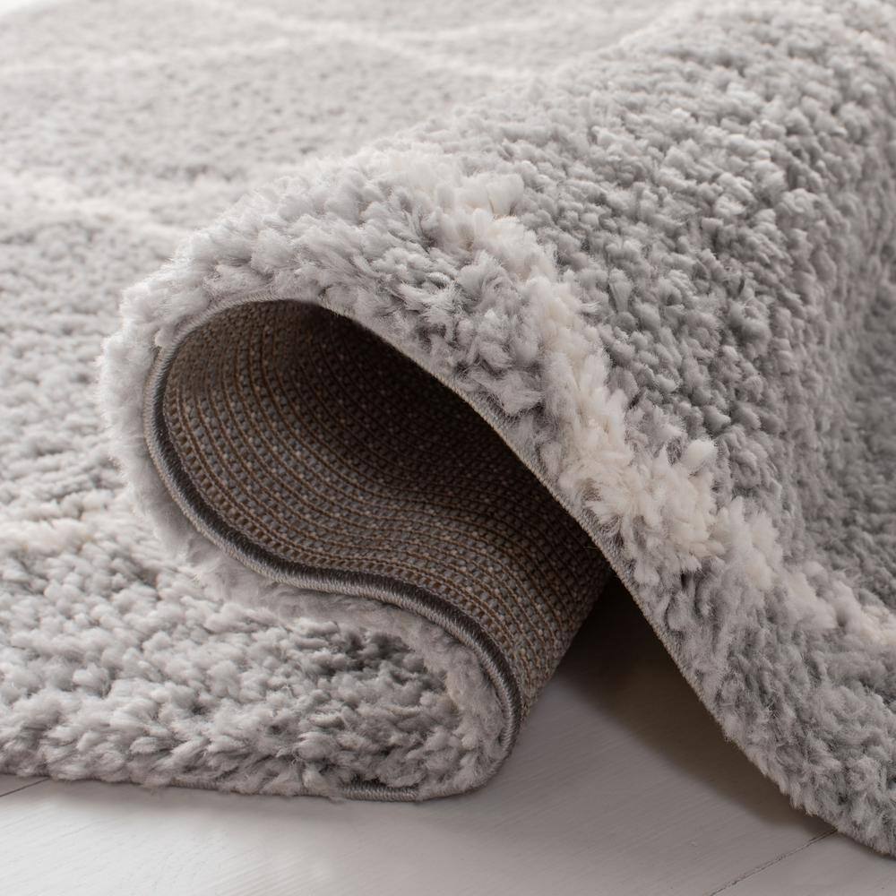 Gray Geometric Shag 8' x 10' Stain-Resistant Area Rug