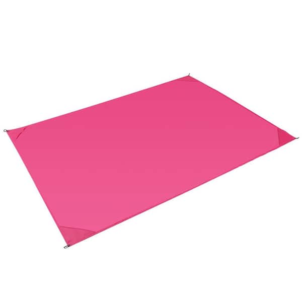 cenadinz 4.6 ft. x 6.6 ft. Portable Beach Blanket Waterproof Foldable Pad Camping Rug Pocket Sandproof Picnic Mat in Pink 1-Pack